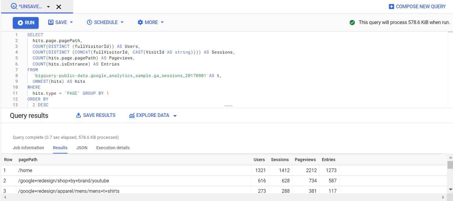 BigQuery Editor