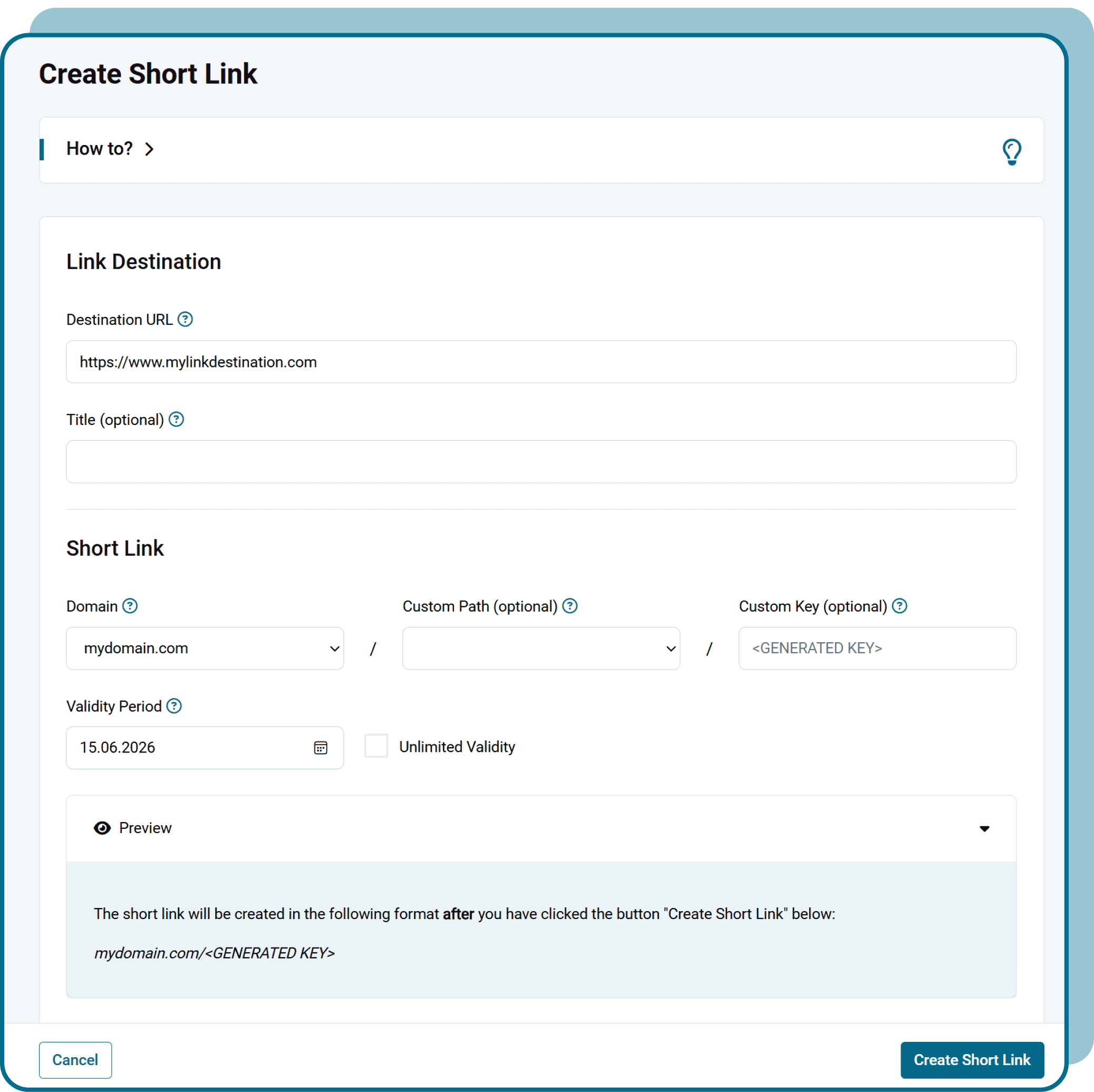 ed.Trim Creation Customkey ed.Trim interface create Short URL